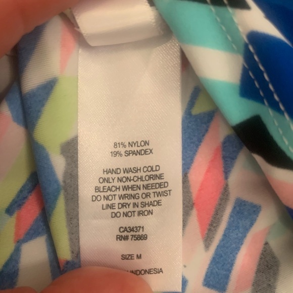 NWT Go Gossip Tankini Swim Top Small or Medium Crossed Signals Racerback Blue - Picture 11 of 14